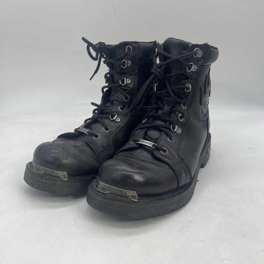 Harley-Davidson Badlands Motorcycle Boots mens 10.5 Black Lace Up Riding Combat